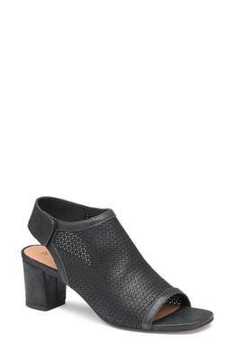 Johnston & Murphy Evelyn Open Toe Bootie in Black Metallic Sheepskin