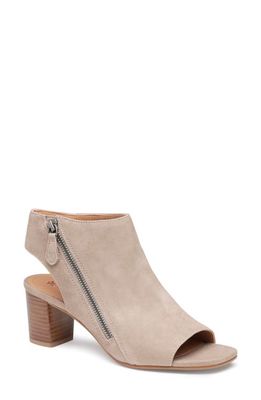 Johnston & Murphy Evenlyn Cutout Open Toe Bootie in Taupe Kid Suede