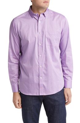 Johnston & Murphy Geometric Print Cotton Button-Up Shirt in Pink