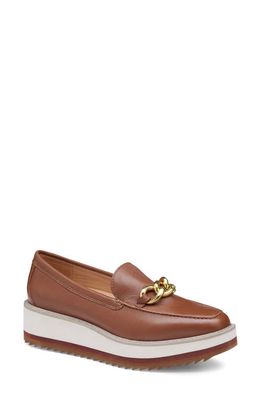 Johnston & Murphy Graceleyn Chain Leather Loafer in Cognac Glove