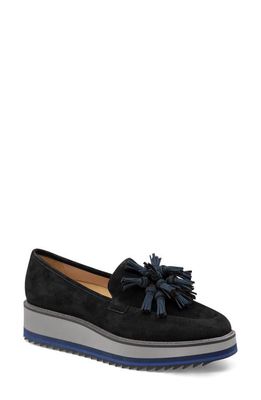 Johnston & Murphy Gracelyn Tassel Loafer in Black Suede