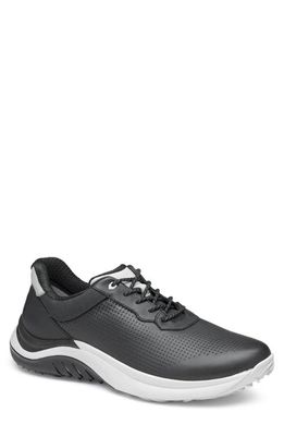 Johnston & Murphy HT1-Luxe Hybrid Golf Shoe in Black Waterproof Full Grain