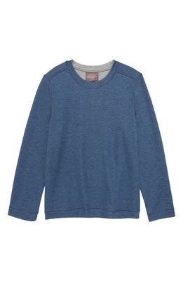 Johnston & Murphy Kids' Reversible Cotton Blend Sweatshirt in Blue/Light Gray