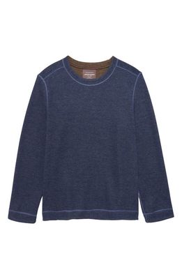 Johnston & Murphy Kids' Reversible Cotton Blend Sweatshirt in Navy/Brown