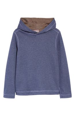 Johnston & Murphy Kids' Solid Reversible Hoodie in Navy/Brown