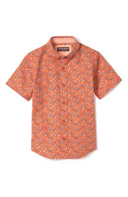 Johnston & Murphy Kids' Sunglasses Print Short Sleeve Button-Down Shirt in Orange