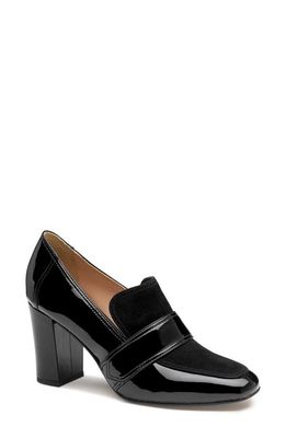 Johnston & Murphy Loafer Pump in Black Patent/Kid Suede