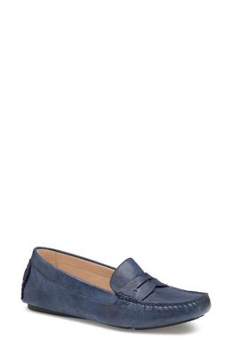 Johnston & Murphy Maggie Penny Loafer in Navy Washed Sheepskin