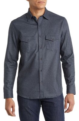 Johnston & Murphy Men's Houndstooth Button-Up Shirt in Navy