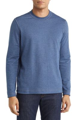 Johnston & Murphy Men's Reversible Cotton & Modal Blend Sweater in Blue/Light Grey