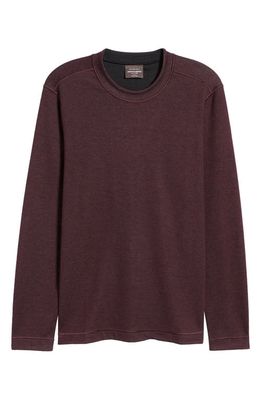 Johnston & Murphy Men's Reversible Cotton & Modal Blend Sweater in Burgundy/Charcoal