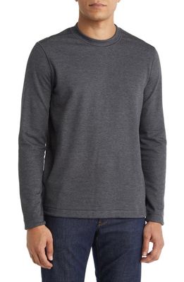 Johnston & Murphy Men's Reversible Cotton & Modal Blend Sweater in Charcoal/Blue