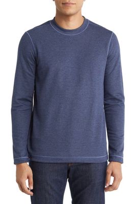 Johnston & Murphy Men's Reversible Cotton & Modal Blend Sweater in Navy/Brown
