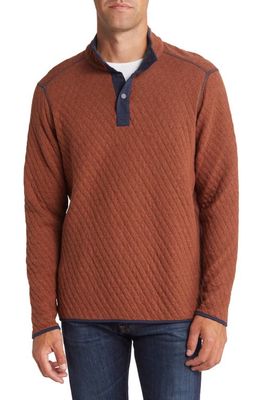 Johnston & Murphy Men's Reversible Quilted Quarter Snap Pullover in Navy/Rust