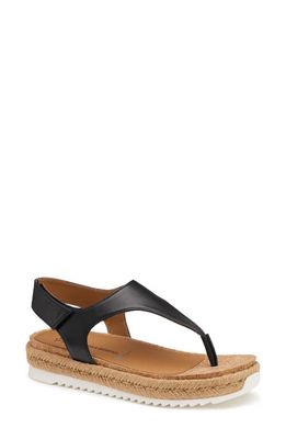 Johnston & Murphy Michelle Slingback Espadrille Sandal in Black Calfskin