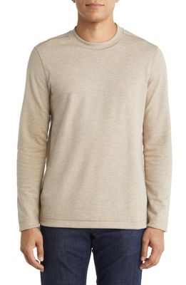 Johnston & Murphy Reversible Crewneck Sweater in Oatmeal/Light Grey