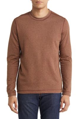 Johnston & Murphy Reversible Crewneck Sweater in Rust/Oatmeal