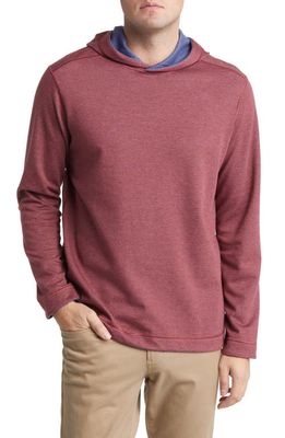Johnston & Murphy Reversible Long Sleeve Hooded T-Shirt in Berry/Blue