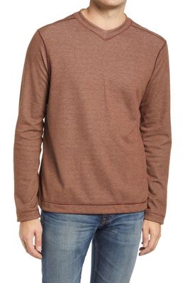 Johnston & Murphy Reversible Long Sleeve Shirt in Rust/Oatmeal