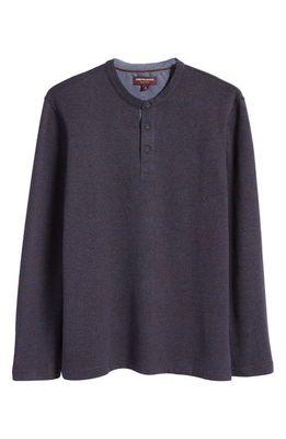 Johnston & Murphy Textured Cotton Blend Henley in Navy