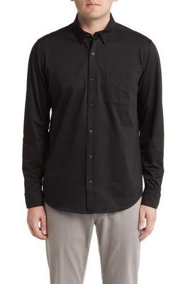 Johnston & Murphy XC Flex Cotton Button-Up Shirt in Black