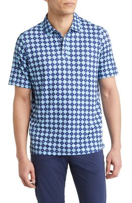 Johnston & Murphy XC4 Argyle Performance Golf Polo in Navy/blue