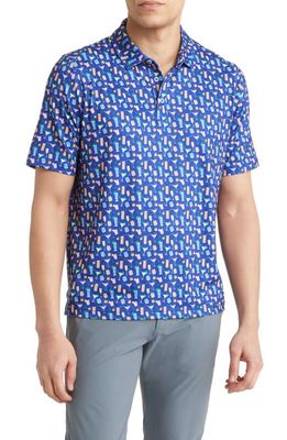 Johnston & Murphy XC4® Cocktail Print Performance Golf Polo in Navy