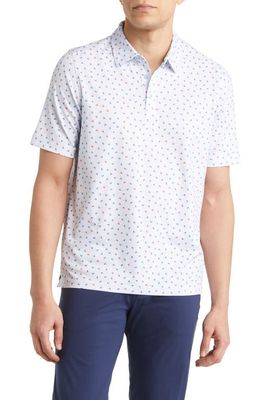 Johnston & Murphy XC4 Skull Print Performance Golf Polo in Lt. Blue