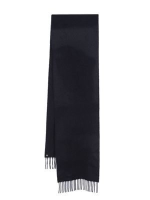 Johnstons of Elgin fringed rectangular cashmere scarf - Blue