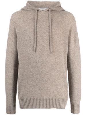 Johnstons of Elgin mélange drawstring cashmere hoodie - Brown