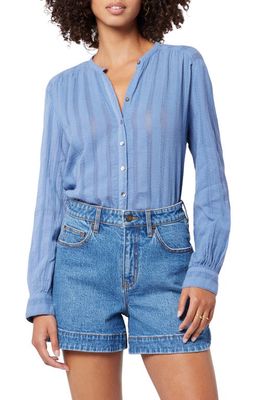 Joie Amie Pointelle Cotton Blouse in Country Blue
