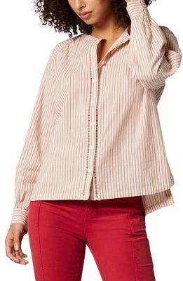 Joie Amie Stripe Cotton Button-Up Shirt in Porcelain Multi