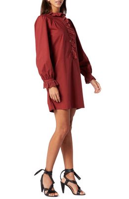 Joie Amiens Long Sleeve Shirtdress in Russet Brown