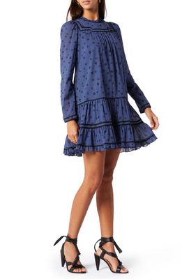 Joie Bessin Cotton Crepe Babydoll Dress in Bijou Blue Multi