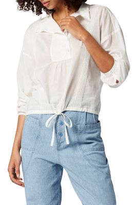 Joie Bronte Pintuck Cotton Blouse in Porcelain