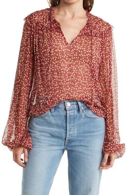 Joie Epworth Floral Silk Blouse in Beetred Multi