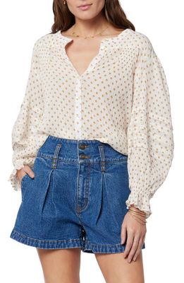 Joie Harlow Textured Cotton Button-Up Blouse in Porcelain Multi