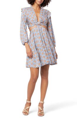 Joie Maeve Floral Cutout Long Sleeve Minidress in Country Blue Multi