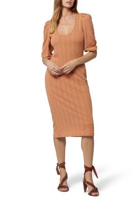 Joie Mia Puff Sleeve Knit Midi Dress in Sandstorm