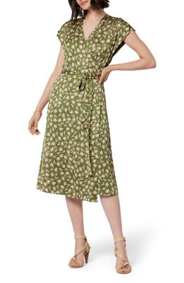 Joie Sami Floral Wrap Dress in Loden Green Multi