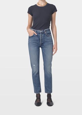 Jolene Vintage Slim Straight Cropped Jeans