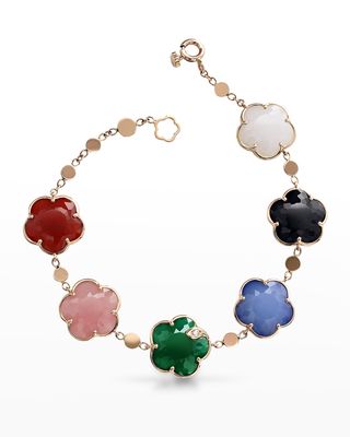 Joli Multicolor Flower Bracelet in Rose Gold
