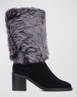 Jolie Suede Shearling Mid Boots