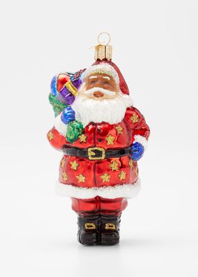 Jolly Black Santa Holiday Ornament