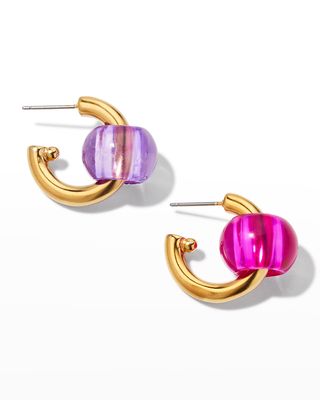 Jolly Hoop Earrings, Multi-Pink