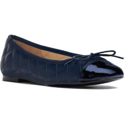 Jon Josef Belle Quilted Ballerina Flat in Navy Combo 