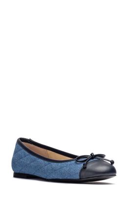 Jon Josef Belle Quilted Ballet Flat in Denim Combo