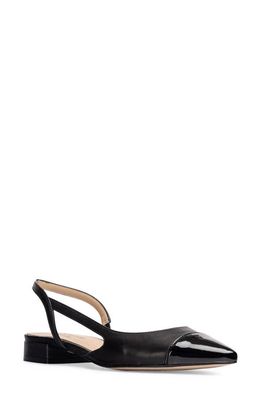 Jon Josef Rio Slingback Pointy Cap Toe Flat in Black Combo