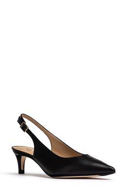 Jon Josef Tina Slingback Pointed Toe Pump in Black Leather