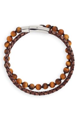 Jonas Studio Hand Knotted Tiger's Eye & Leather Bracelet in Tiger Eye 